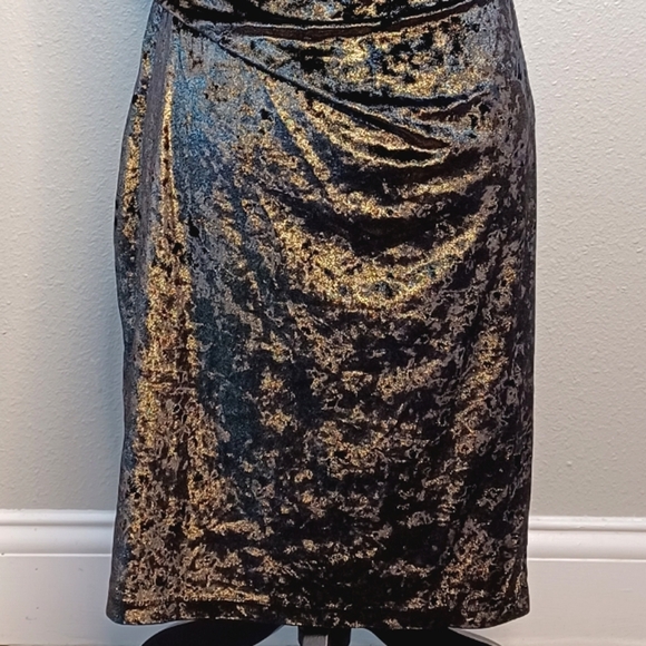 Vintage Crushed Velvet Sz 10 Fairy Grunge Draped Neck Sheath Evening Dress - Picture 10 of 17